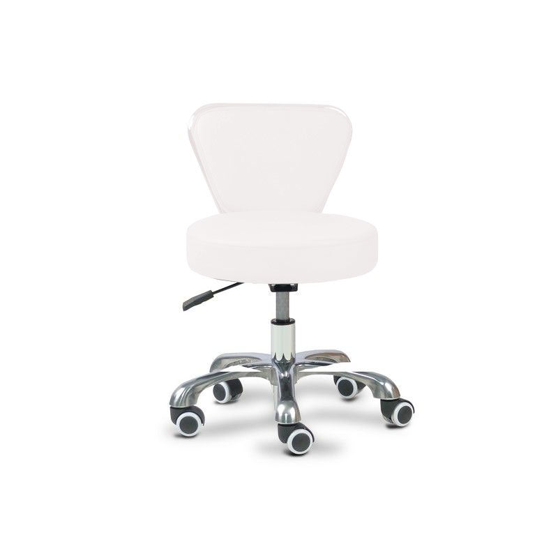 Mani-Pedi Stool White w/ High Cylinder